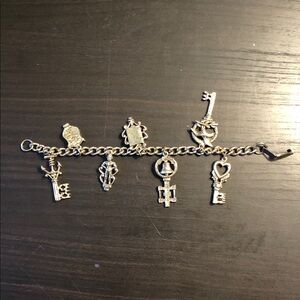 Silver-Tone Key Charm Bracelet